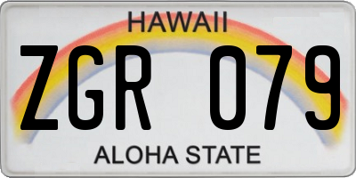 HI license plate ZGR079