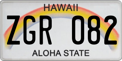 HI license plate ZGR082