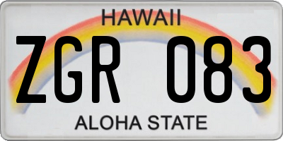 HI license plate ZGR083