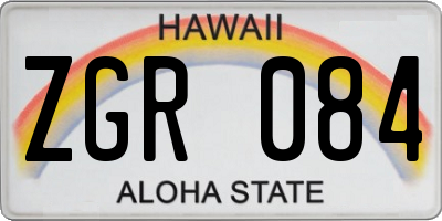 HI license plate ZGR084