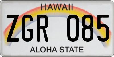 HI license plate ZGR085