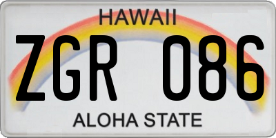 HI license plate ZGR086