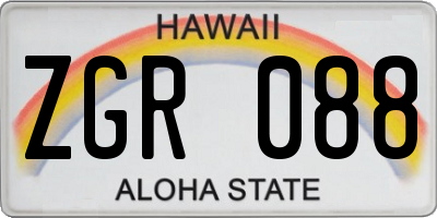HI license plate ZGR088