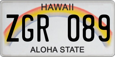 HI license plate ZGR089