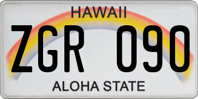 HI license plate ZGR090