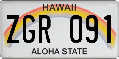 HI license plate ZGR091