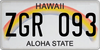 HI license plate ZGR093