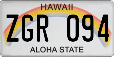 HI license plate ZGR094