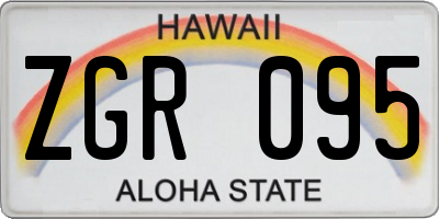 HI license plate ZGR095