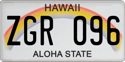 HI license plate ZGR096