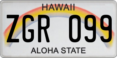 HI license plate ZGR099