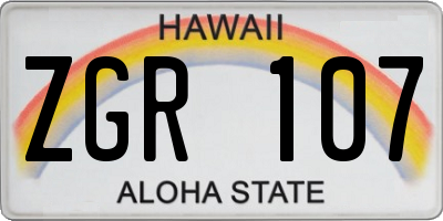 HI license plate ZGR107