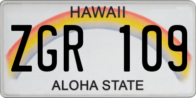 HI license plate ZGR109