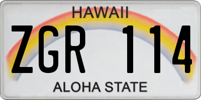 HI license plate ZGR114