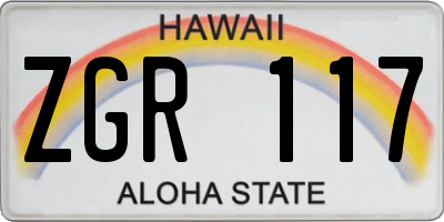 HI license plate ZGR117