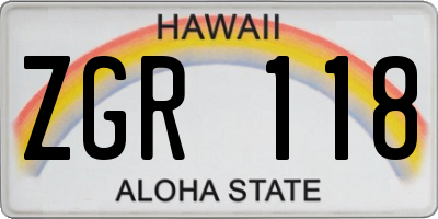 HI license plate ZGR118