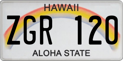 HI license plate ZGR120