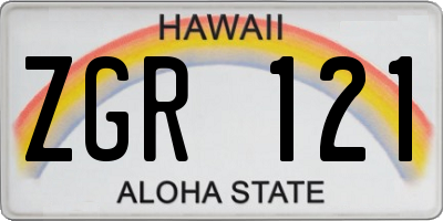 HI license plate ZGR121