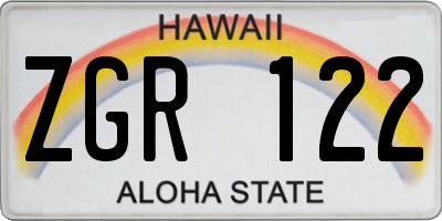 HI license plate ZGR122