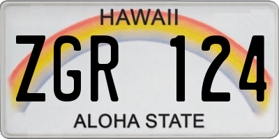 HI license plate ZGR124
