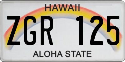 HI license plate ZGR125