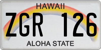 HI license plate ZGR126