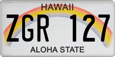 HI license plate ZGR127