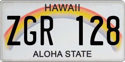 HI license plate ZGR128