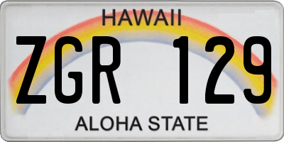 HI license plate ZGR129