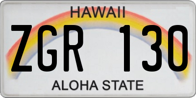 HI license plate ZGR130