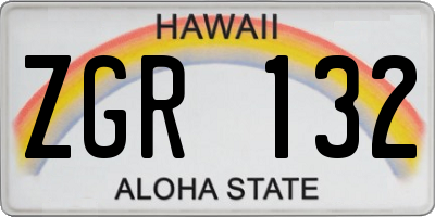 HI license plate ZGR132