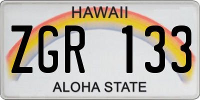 HI license plate ZGR133