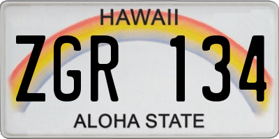 HI license plate ZGR134