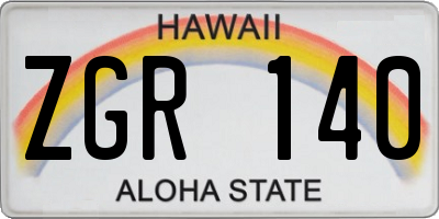 HI license plate ZGR140