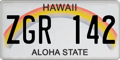 HI license plate ZGR142