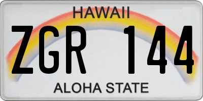 HI license plate ZGR144