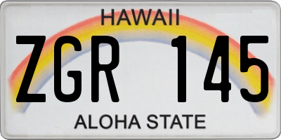 HI license plate ZGR145