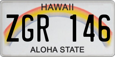 HI license plate ZGR146