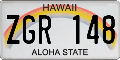HI license plate ZGR148