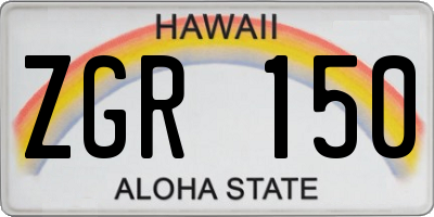 HI license plate ZGR150