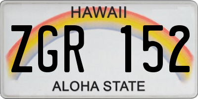 HI license plate ZGR152