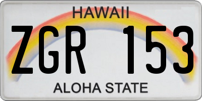 HI license plate ZGR153