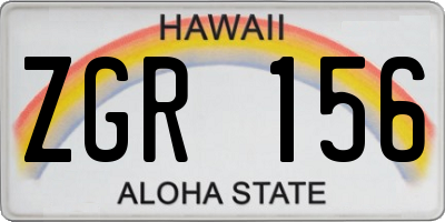 HI license plate ZGR156