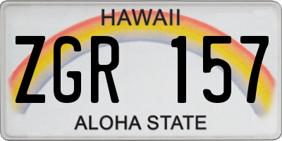 HI license plate ZGR157