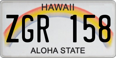 HI license plate ZGR158