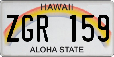 HI license plate ZGR159