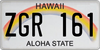 HI license plate ZGR161