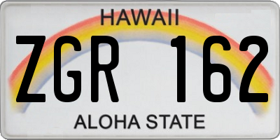 HI license plate ZGR162