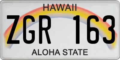 HI license plate ZGR163