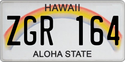 HI license plate ZGR164